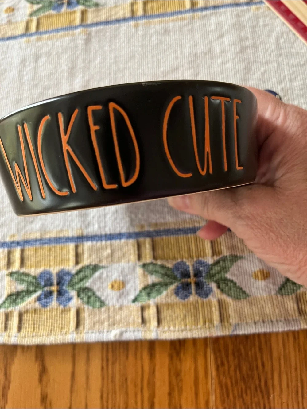 Wicked Cute Orange Ceramic Cat Bowl - plus cat care booklet